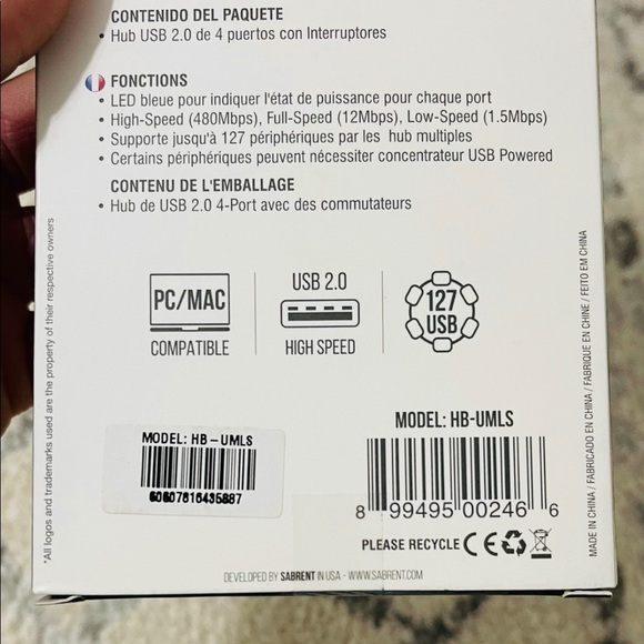 Brand New Sabrent 4-Port USB 2.0 Hub With Power Switches - Picture 11 of 11